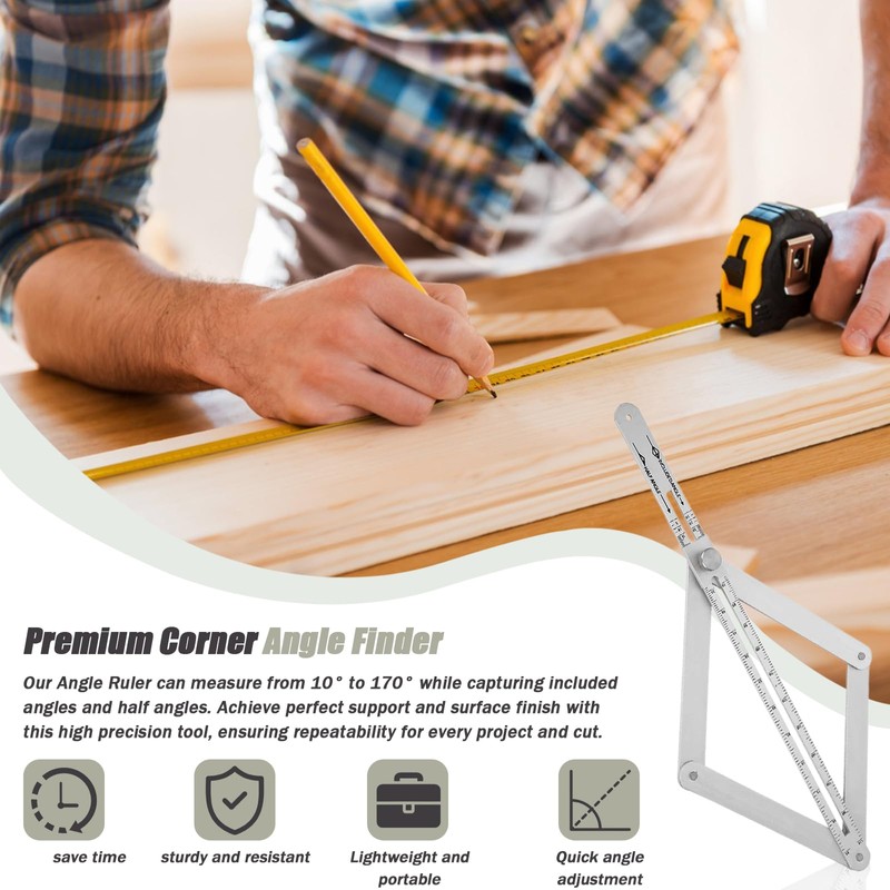 Pcmursal Pemium Corner Angle Finder Tool, Miter Saw Protractor with