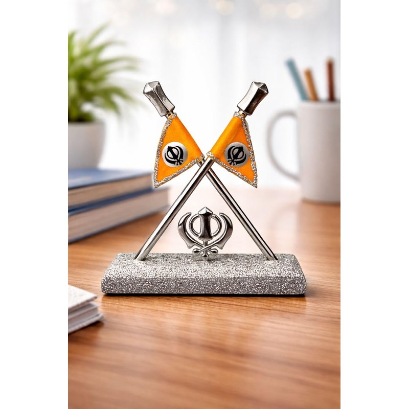 BEXCO Nishan Sahib Flag with Khanda Symbol – 4 Inch