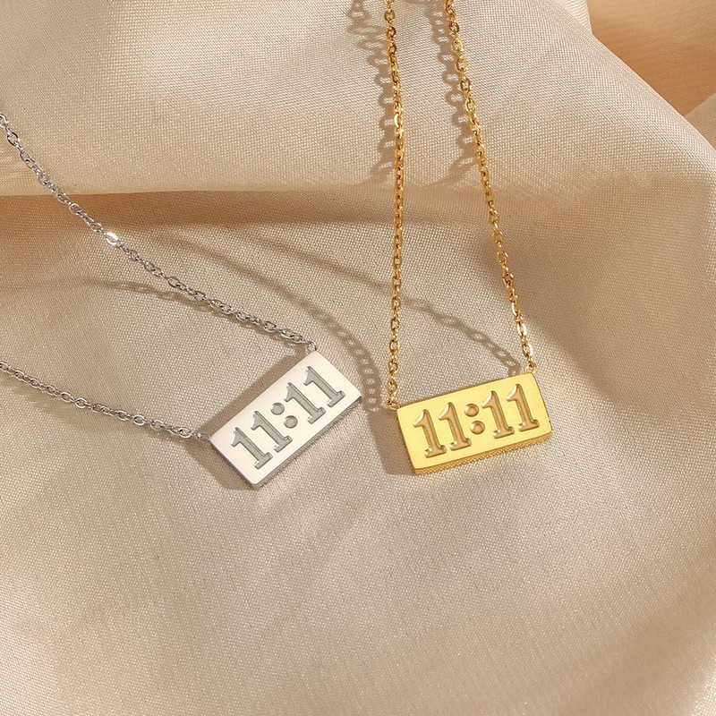 PAURO Women's 11 11 Angel Number Necklace Charm Choker Numerology