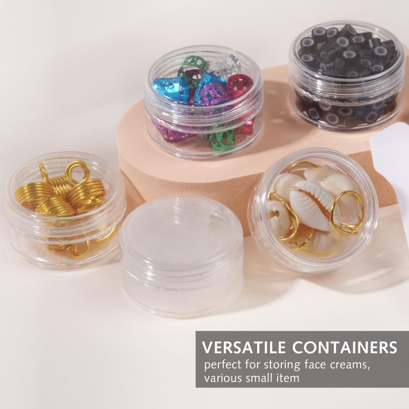 5pcs Travel Pots for Toiletries Transparent Plastic Travel Container Jars