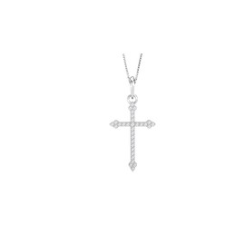 Cross Necklace for Women | 925 Sterling Silver Cross with Cubic Zirconia Cross Pendant Necklace | Hypoallergic, Lead-Free Stylish Pendant | Religious Gifts & Necklaces for Women