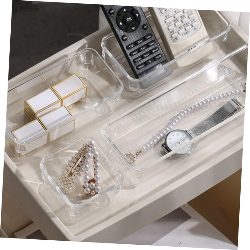 iplusmile 7pcs Desk Drawer Organizer Plastic Storage Bins Versatile Organizer
