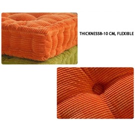 QUINTRA 2.8 Thick Corduroy Cushion Pads 16x16 Inch Solid Color Soft Chair Pad Round/Square Floor Cushion Seat Mats Meditation Yoga Seat Cushions for Living Room Office Knee and (J, A)