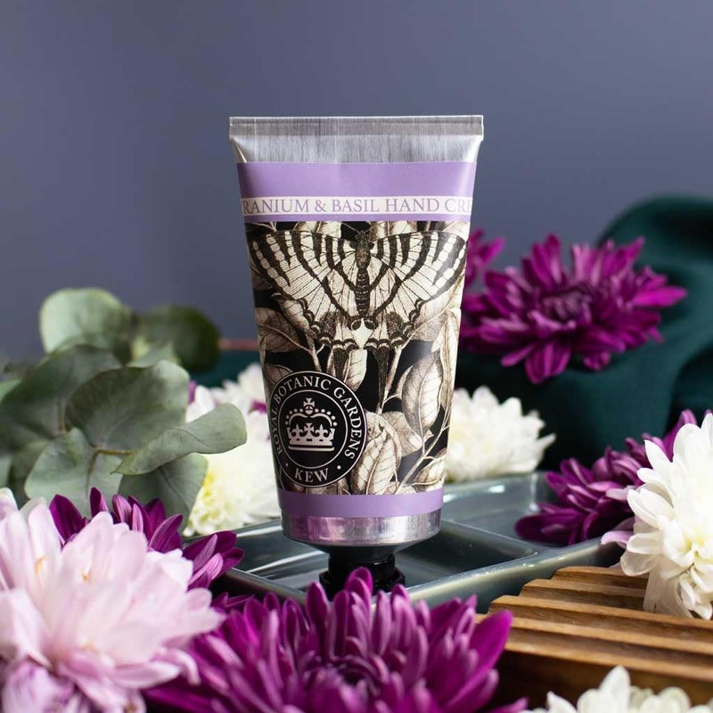 Kew Gardens Geranium and Basil Hand Cream Moisturising Dry Hands