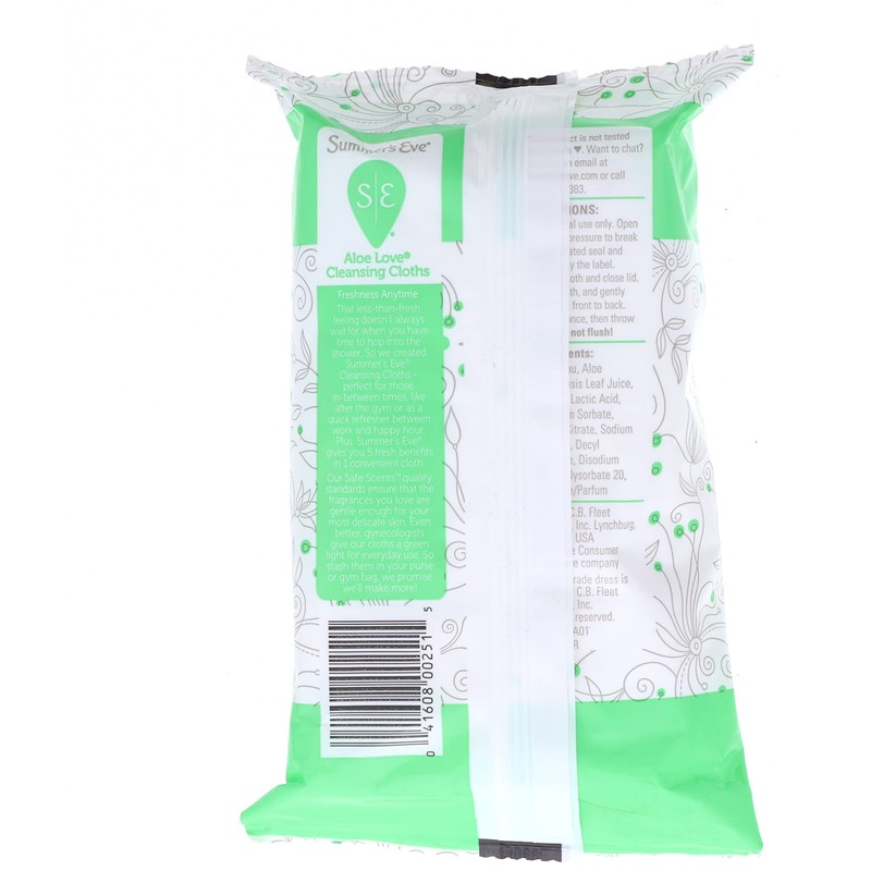 Summer’s Eve Aloe Love Gentle Daily Feminine Wipes, Removes Odor,