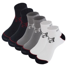 Wulf No Show Socks Men | Ankle Socks for Men | Low Cut Socks Men | For Athletic Running, Thick Cushion, Breathable Socks with Arch Support | Made of Cotton - Black, White & Charcoal (Pack of 3)