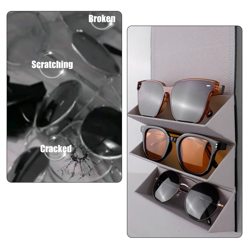 JUMRHFAN Sunglasses Organiser Travel Glasses Case Foldable Multiple Pairs Glasses
