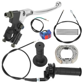 YOXUFA Mini Bike Throttle Assembly Kit + Mini Bike Drum Brake Lever for Coleman BT200X CT200U CT200U-EX Baja Warrior Massimo MB200 Predator 212cc 196cc 200cc 6.5hp Parts 7/8 22mm Handlebar Grips