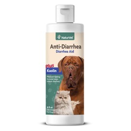 NaturVet Anti-Diarrhea Liquid Pet Supplement Plus Kaolin – Helps Alleviate Discomfort, Cramping, Irritation From Diarrhea for Dogs, Cats – Great Taste – 8 Oz.