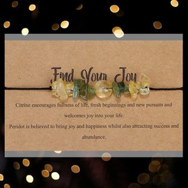 tenghong2021 Chakra Crystal Beaded Bracelet with Card Adjustable Spiritual Anxiety Stone Beads Braide String Bracelet Yoga Meditation for Women Men Jewelry Birthday Gifts-Find your joy