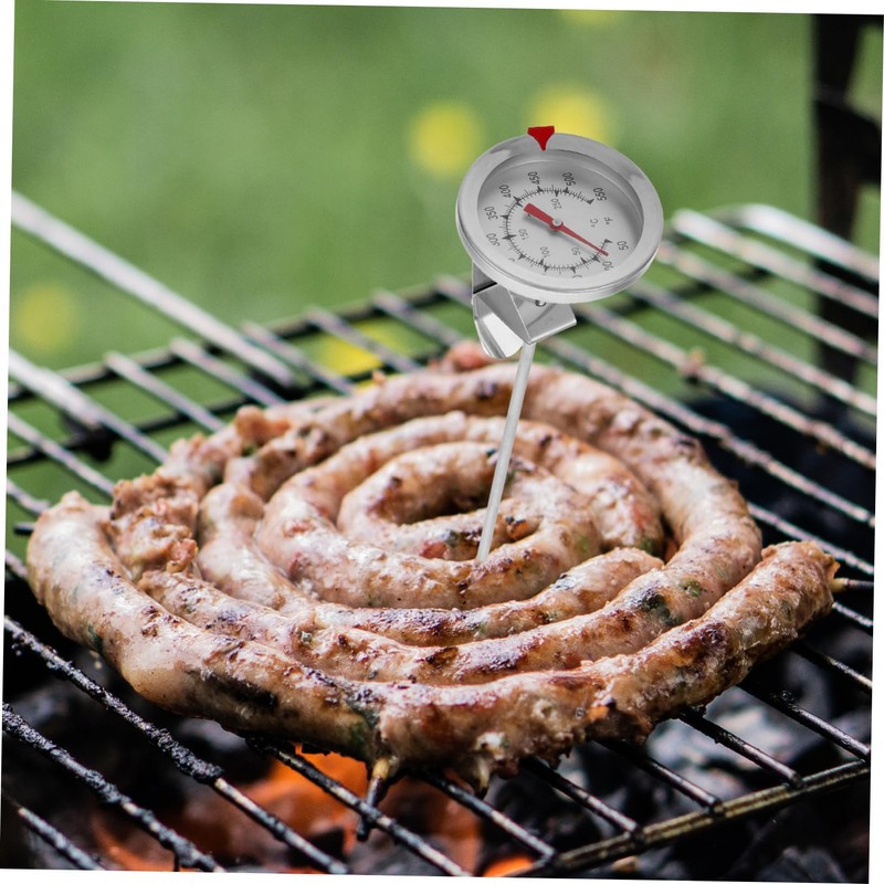 STOBAZA 1pc Stainless Steel Barbecue Thermometer Dial Baking Thermometer for