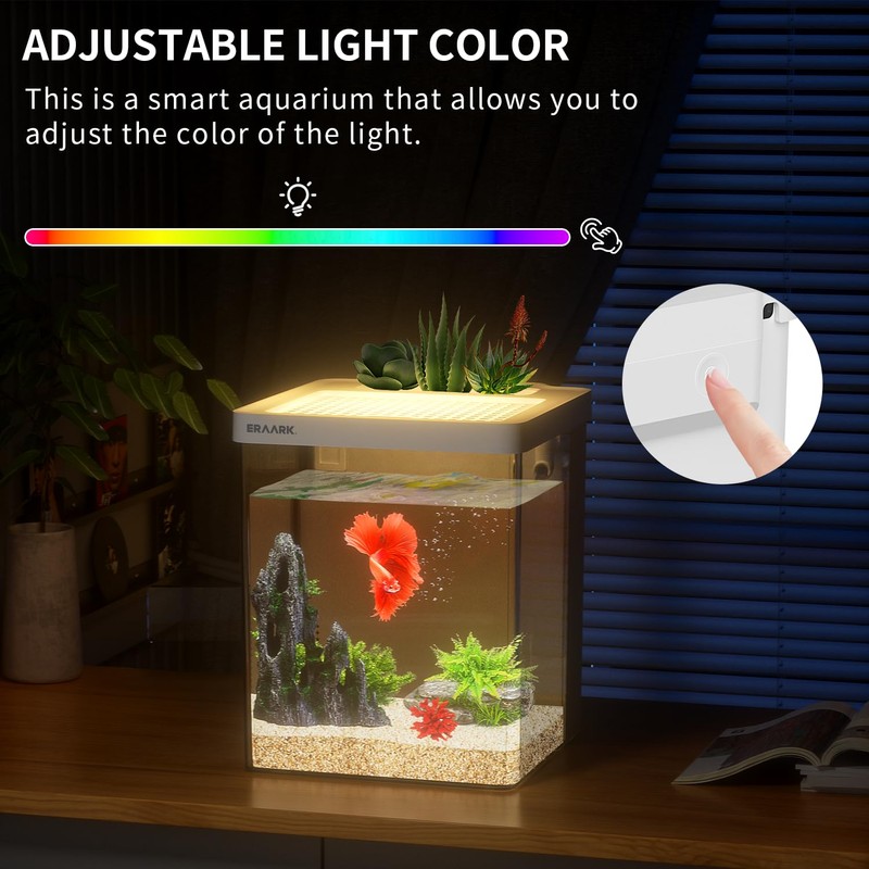ERAARK Smart Betta Fish Tank 1.5 Gallon Aquarium kit self
