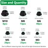 Aienxn 136PCS 6 Metric Sizes Black Carbon Steel Hex Flange