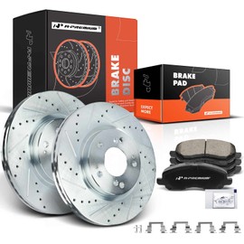 A-Premium 11.57 inch (294mm) Front Disc Brake Rotors + Ceramic Pads Kit Compatible with Select Chrysler, Dodge, Jeep and Mitsubishi Models - 200, Sebring, Avenger, Compass, Patriot, Galant, Lancer