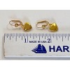 Unbranded Puffed Heart Dangle Drop Earrings with Lever Back Yellow