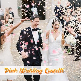 Eslibin180 PCS Real Pink Dried Rose Petals Confetti for Wedding, 1.75oz Freeze Rose Petals for Romantic Pink Wedding Valentine's Day Proposal Decor, Flower Girl Dinner Centerpieces BabyShower Party