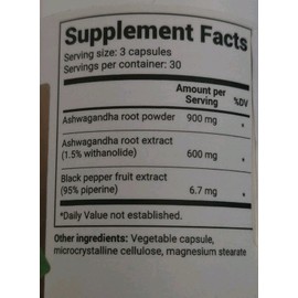 Dr. Berg Ashwagandha with Black Pepper Maximum Strength 1500mg (90 Capsules)