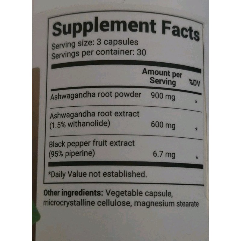 Dr. Berg Ashwagandha with Black Pepper Maximum Strength 1500mg (90