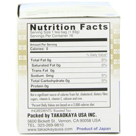 Takaokaya Tea, Hoji Cha Tea, 16-Count Tea Bags (Pack of 12)