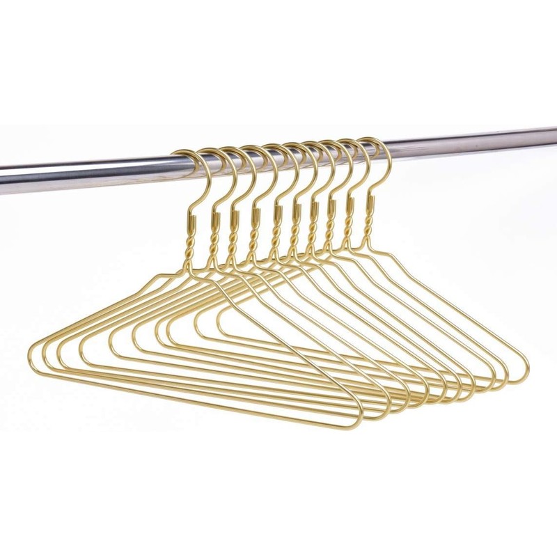 Beautiful Gold Aluminum Metal Suit Hangers Heavy Duty Coat Hangers