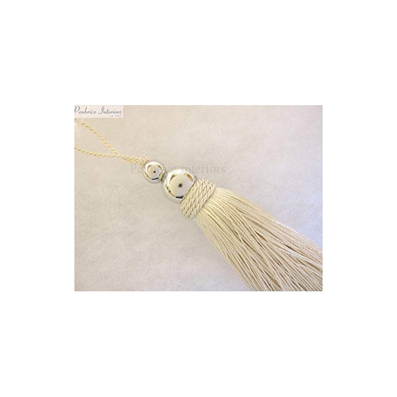 Penbrice Interiors Silver Orbs key tassel 10cm + 4cm loop