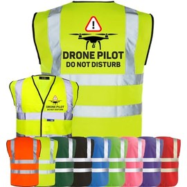 Corporate Togs DRONE PILOT OPERATOR DO NOT DISTURB Quadcopter UAV Waistcoat - Brace Hi-Vis Strips, Fully EN471 Health, Protective Safety Wear | Safety Apparel