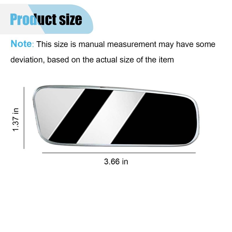 2PCS Car Rearview Blind Spot Mirror, 3.7" x 1.4" HD