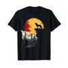 Wolf Graphic Tee Moon Nature Mountains Wildlife Vintage T-Shirt