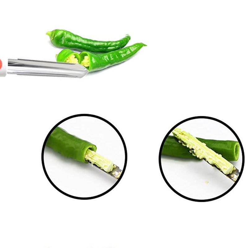 Set of 2 Pepper Corer, Zucchini Cucumber Corer Stainless Steel