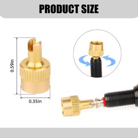 FALVFUN Car Tire Valve Stem Caps, 10PCS Brass Vehicle Slotted Slot Air Stem Cover with Valve Core Remover & O Rubber Ring, Auto Protection Accessories, Universal Fit (Bronze)