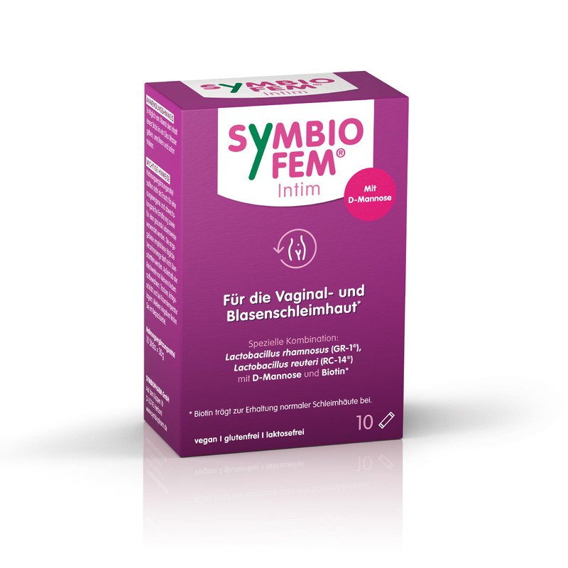 Symbiofem Intim, 10 Bags: Lactic Acid Bacteria with D-Mannose and