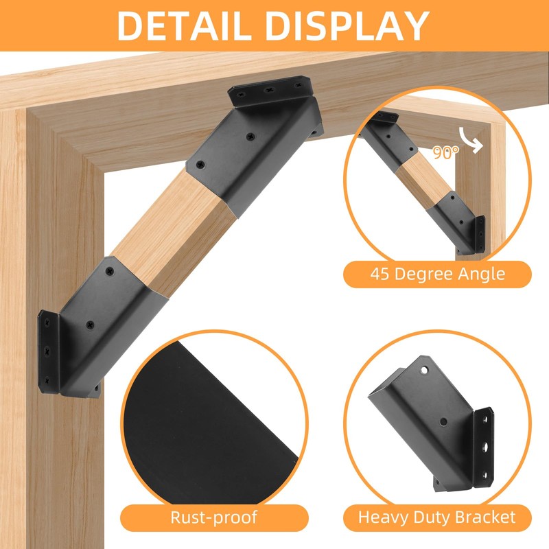 ZOBGOWE 45-Degree Angle Bracket for 2x4 Post(Actual 1.5''x3.5''), Heavy Duty