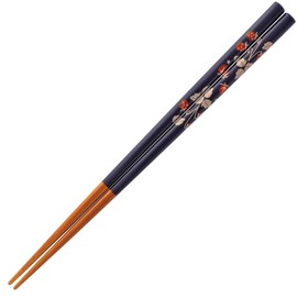Sunny Life Design (Sunny Life Design) Wakasa Painted Chopsticks, Dishwasher Safe, Stylish, Natural Wood, 8.9 inches (22.5 cm), Unisex, Minori, Minori, Strawberry, Black, Made in Japan, 147108
