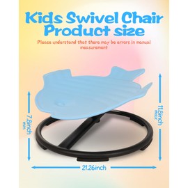 GCCSJ Kids Swivel Chair, Sensory Toys Chair, Sit and Spin Toys, Light Blue Non-Slip Metal Base Wobble Chair for Toddlers Sit and Spin with Autism, Spin Sensory Chair Improving Physical Coordination