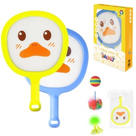 Afenau Children's Tennis Racket with 3 Soft Training Balls, Shuttlecock Set Children, Tennis Racket Gift Set, Tennis Racket Children for Outdoor Indoor Sports Games