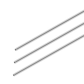 3PCS Stainless Steel Round Tubes, 304 Seamless Metal Straight Pipe 2mm OD 0.5mm Wall Thick 300mm Length Industrial Straight Pipe
