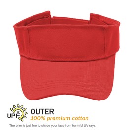 DOOVID Visors for Women Sun Visor Hat Beach Hats Sports Outdoor UV Protection Men Golf Tennis Visor 1 Pack Red