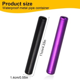 Tomedeks Pack of 2 Joint Cases, Joint Case 110 mm, Joint Case King Size, Odour-Proof and Waterproof, Metal Aluminium, High-Quality Long Large Tube Joint Accessories Storage, Clean Design (Purple)