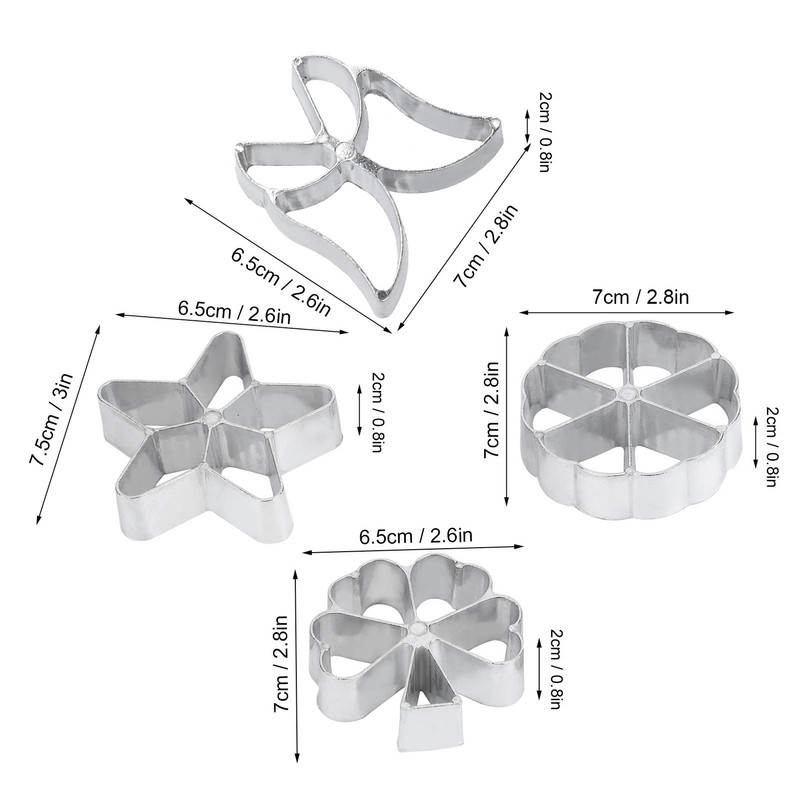 Swedish Rosettes Iron Set with 4 Interchangeable Heads, Flower Shaped