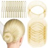 ShiningUU Hair Nets for Buns Invisible Blonde Elastic Edge Mesh