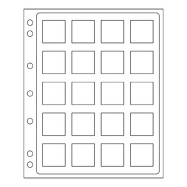 Lighthouse - ENCAP Clear Coin Pages for Storage of Coins in Capsules, Holds 20 14-41 mm Coins in QUADRUM Capsules