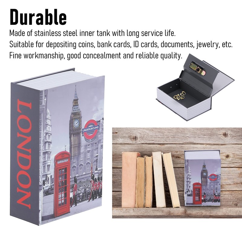 ANKROYU Safe with Password, Book Shaped Safe, Durable Safe for