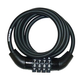 キャプテンスタッグ(CAPTAIN STAG) 自転車 鍵 ロック 4ダイヤルワイヤーロック ワイヤー長90cm/φ6mm/周長99cm 可変式ダイヤル コイルワイヤー ブラック Y-4230