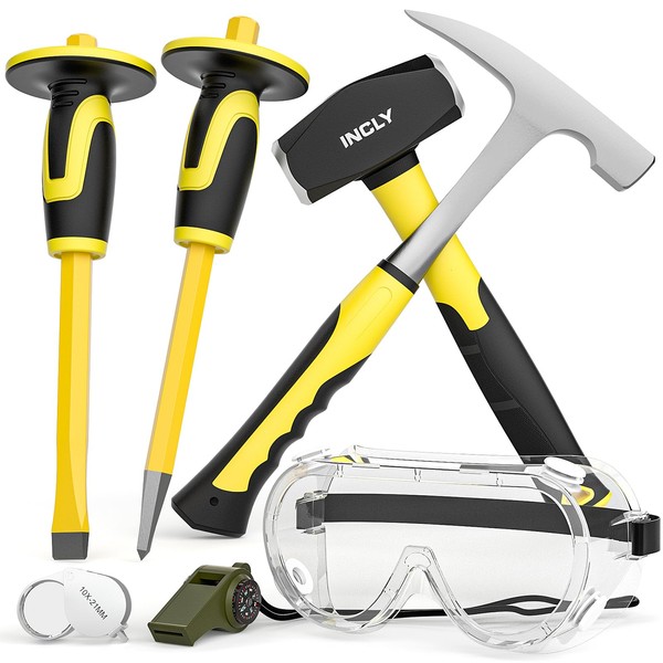 INCLY INCLY 7 Pcs Geology Rock Pick Equipment Kit, 3lb