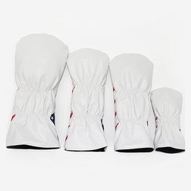 ANCLLO Set of 4pcs Golf Premium Vintage Style PU Leather Headcovers 1 3 5 U Driver Fairway and Hybrid Head Covers Fits 460cc Drivers Classic Look