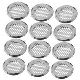 Operitacx Pack of 20 Stainless Steel Vent Covers, Stainless Steel Soffit Ventilation Round Ventilation Covers, Metal Container Vents, Stainless Steel, Silver