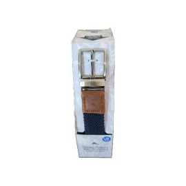 Tommy Bahama Men's Braided Woven Stretch Reversible Belt Navy/Khaki L/XL 38-42