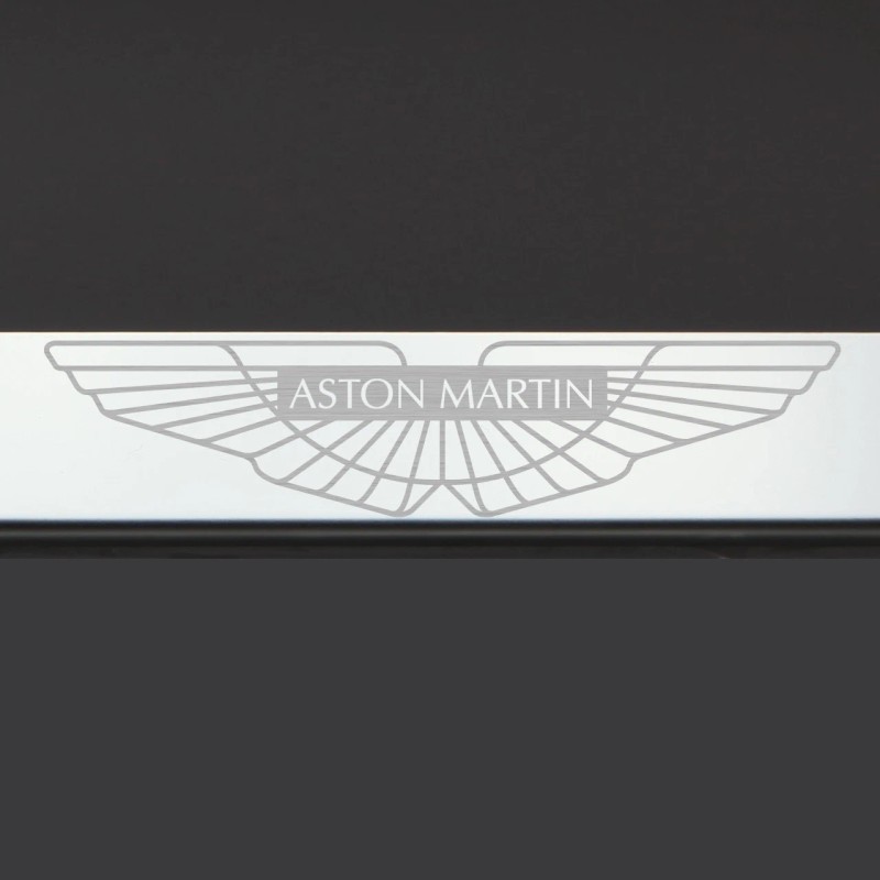 KA Mirror Chrome Aston Martin Logo Laser Etched Stainless Steel