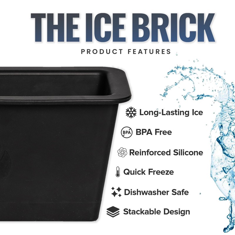 The Ice Brick, Silicone Ice Mold for Long Lasting Ice