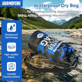 Bolsa seca impermeable de 5 l/10 l/15 l/20 l/30 l/mochila de almacenamiento en seco con funda para teléfono, botella de agua plegable, anteojos de sol